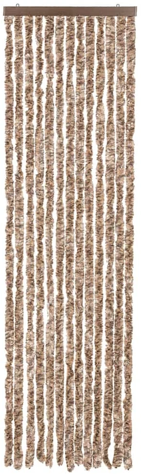 Užuolaida nuo musių, smėlio ir tamsiai ruda, 56x200cm, šenilis