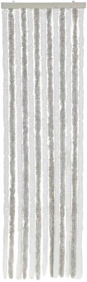 Užuolaida nuo musių, šviesiai pilka ir balta, 56x185cm, šenilis