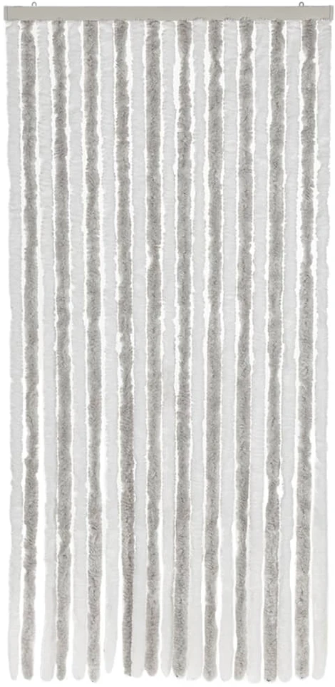Užuolaida nuo musių, šviesiai pilka ir balta, 90x200cm, šenilis