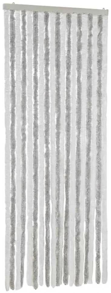 Užuolaida nuo musių, šviesiai pilka ir balta, 56x185cm, šenilis