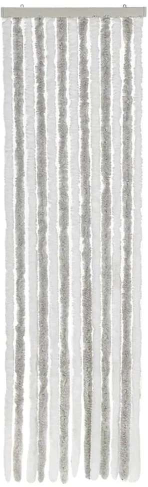 Užuolaida nuo musių, šviesiai pilka ir balta, 56x200cm, šenilis