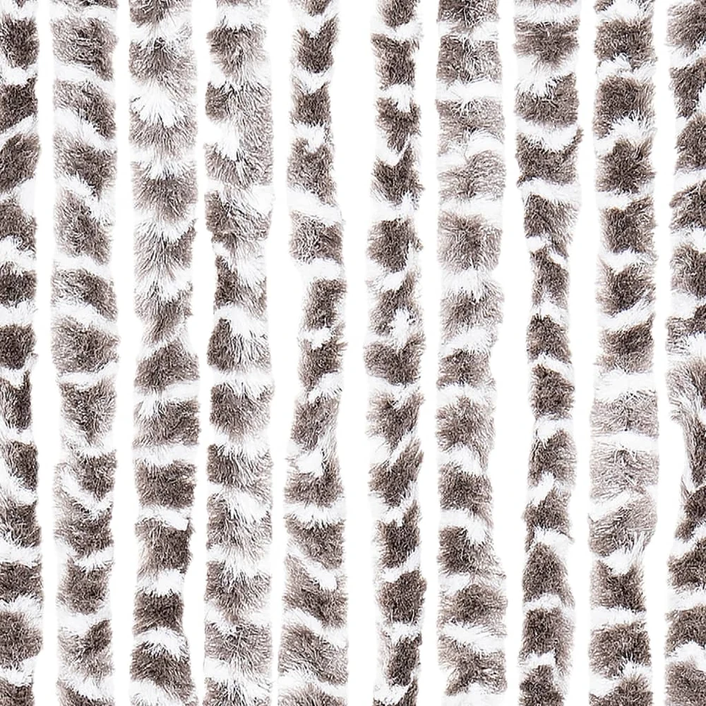 Užuolaida nuo musių, taupe ir balta, 100x200cm, šenilis
