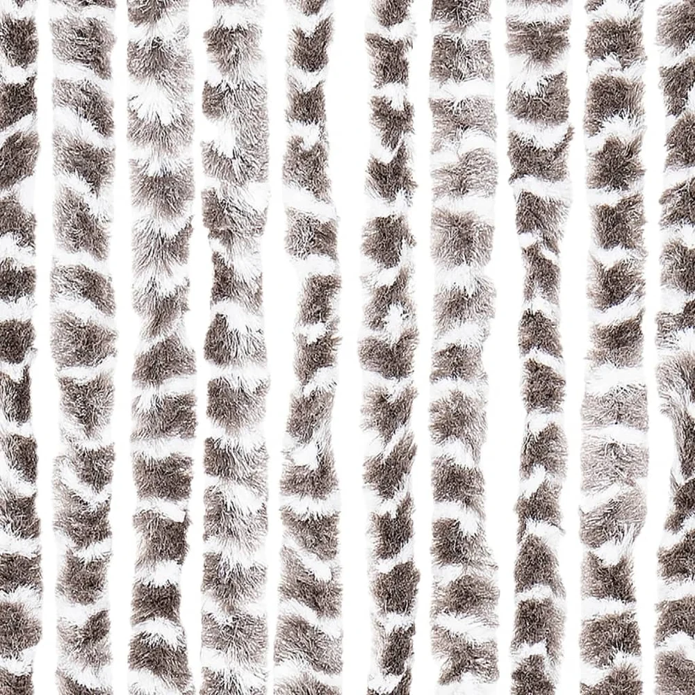 Užuolaida nuo musių, taupe ir balta, 100x230cm, šenilis