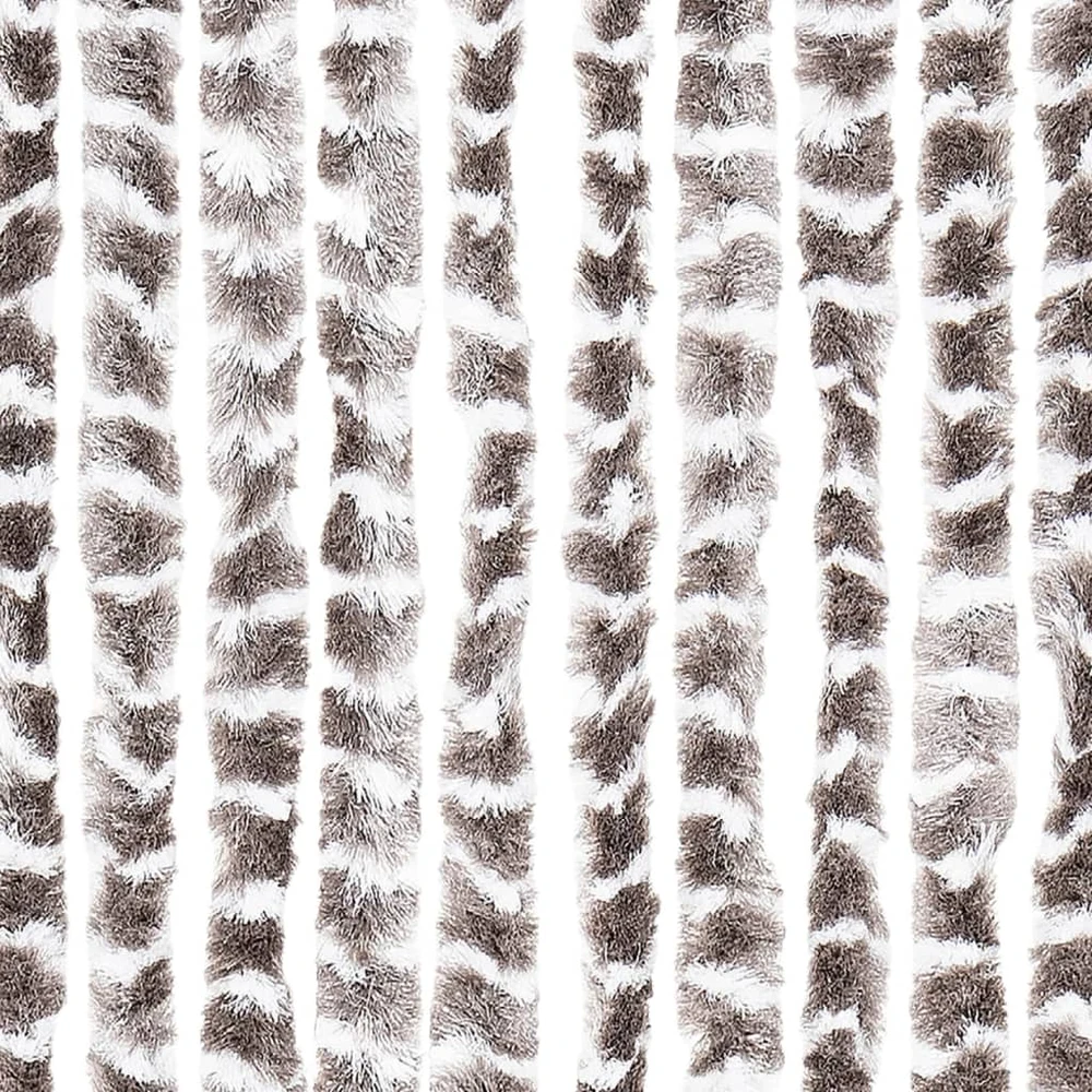 Užuolaida nuo musių, taupe ir balta, 90x200cm, šenilis