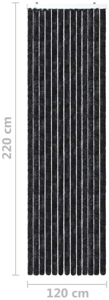 Užuolaida nuo vabzdžių, antracito spalvos, 118x220cm, šenilis