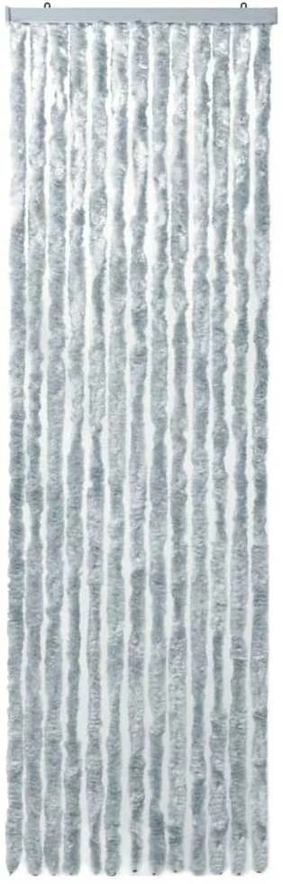 Užuolaida nuo vabzdžių, balta ir pilka, 90x200cm, šenilis