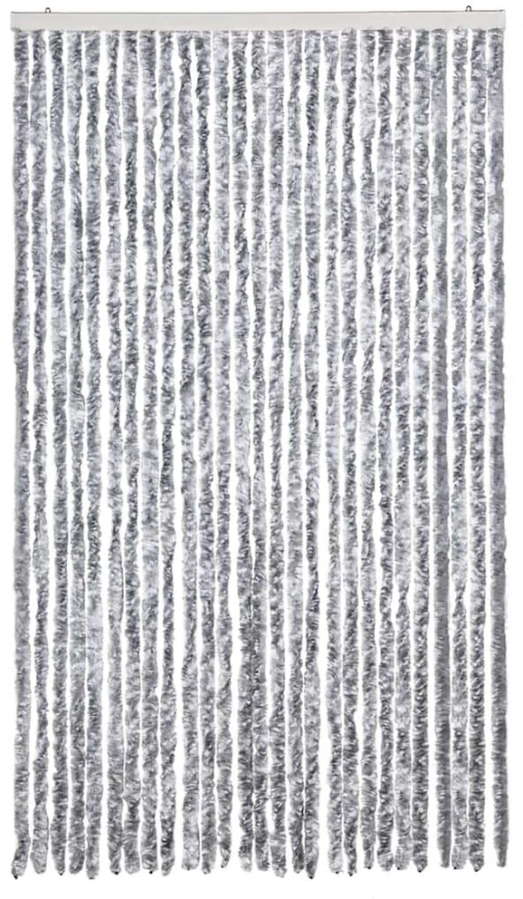 Užuolaida nuo vabzdžių, balta ir pilka, 118x220cm, šenilis