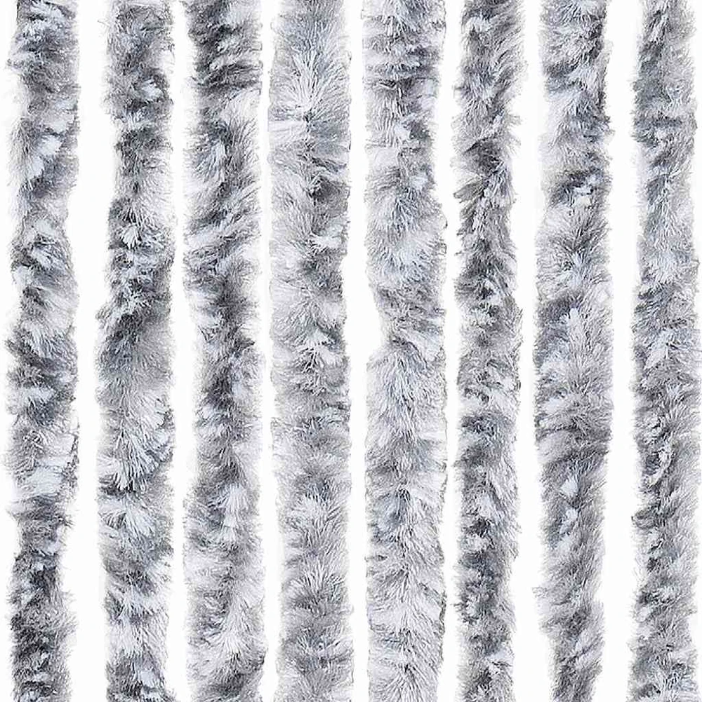 Užuolaida nuo vabzdžių, balta ir pilka, 118x220cm, šenilis