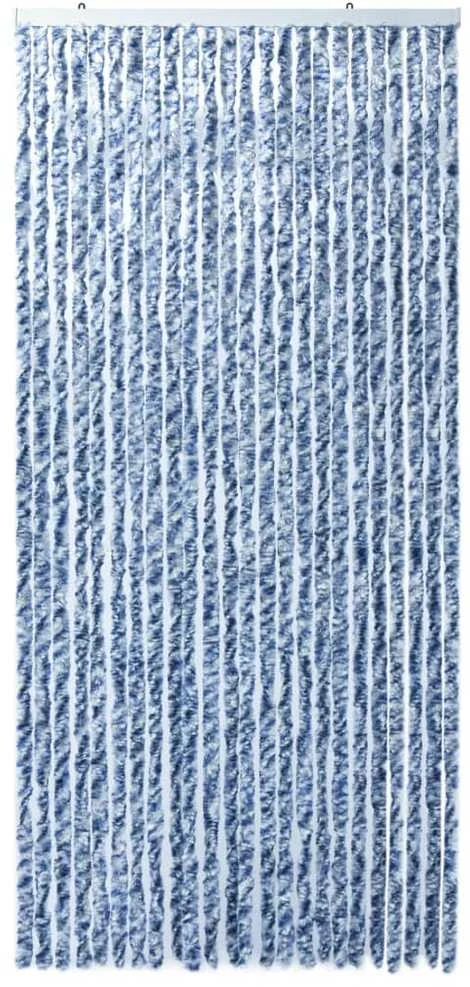 Užuolaida nuo vabzdžių, balta ir sidabrinė, 100x220 cm, šenilis