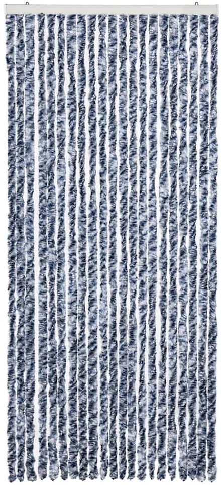 Užuolaida nuo vabzdžių, balta ir sidabrinė, 90x220 cm, šenilis