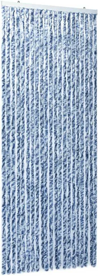 Užuolaida nuo vabzdžių, balta ir sidabrinė, 90x220 cm, šenilis