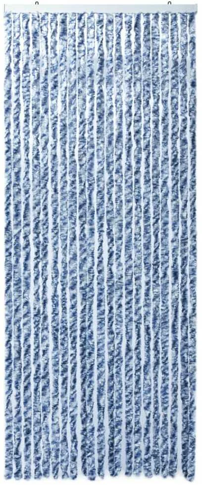 Užuolaida nuo vabzdžių, balta ir sidabrinė, 90x220 cm, šenilis