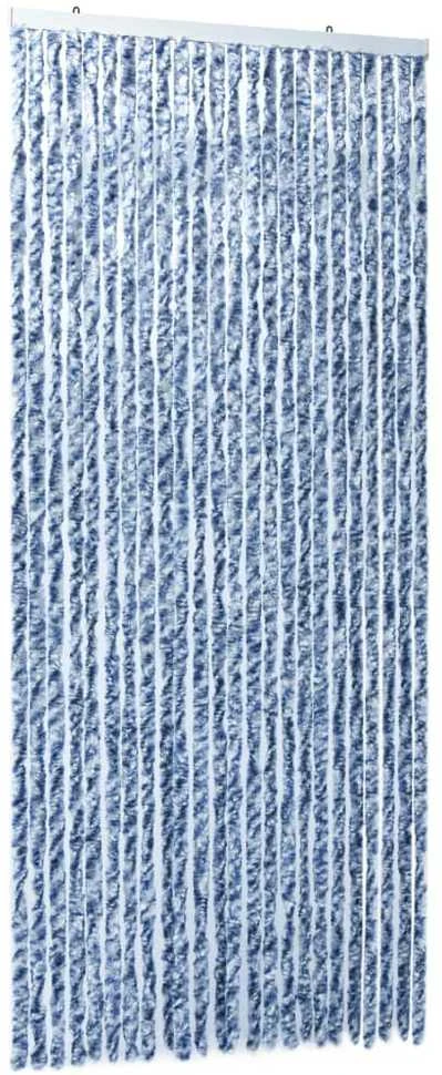 Užuolaida nuo vabzdžių, balta ir sidabrinė, 100x220 cm, šenilis