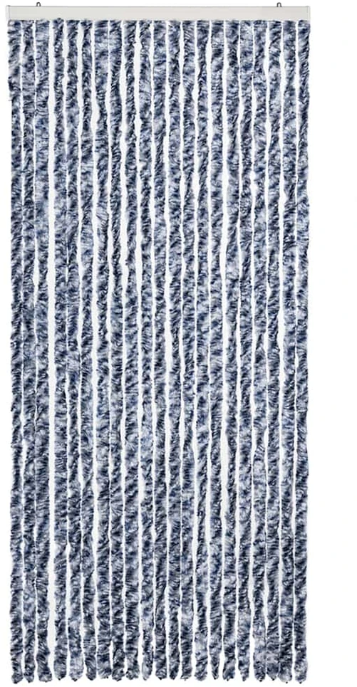 Užuolaida nuo vabzdžių, mėlyna ir balta, 90x200cm, šenilis