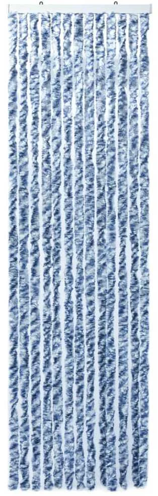 Užuolaida nuo vabzdžių, mėlyna ir balta, 56x200cm, šenilis