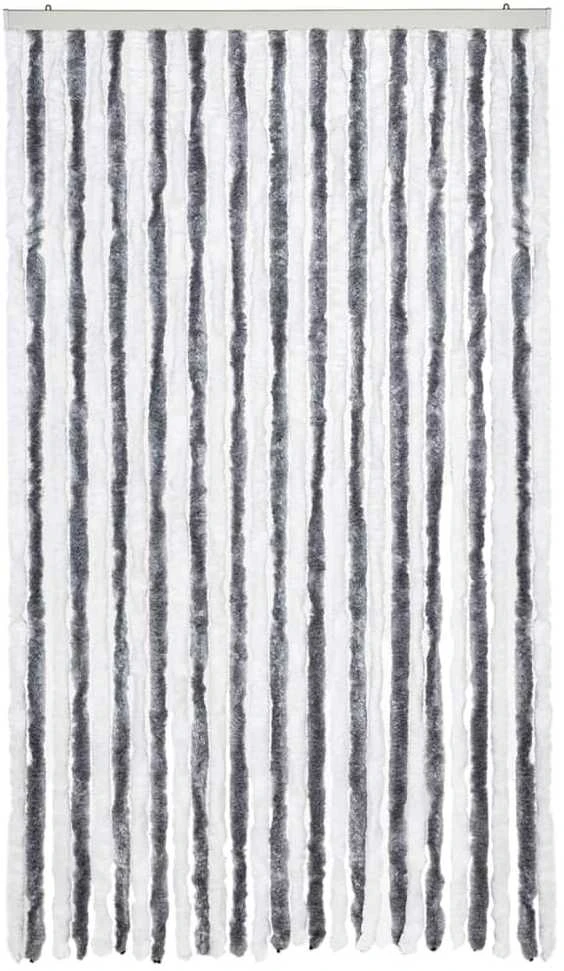 Užuolaida nuo vabzdžių, pilka ir balta, 118x220cm, šenilis