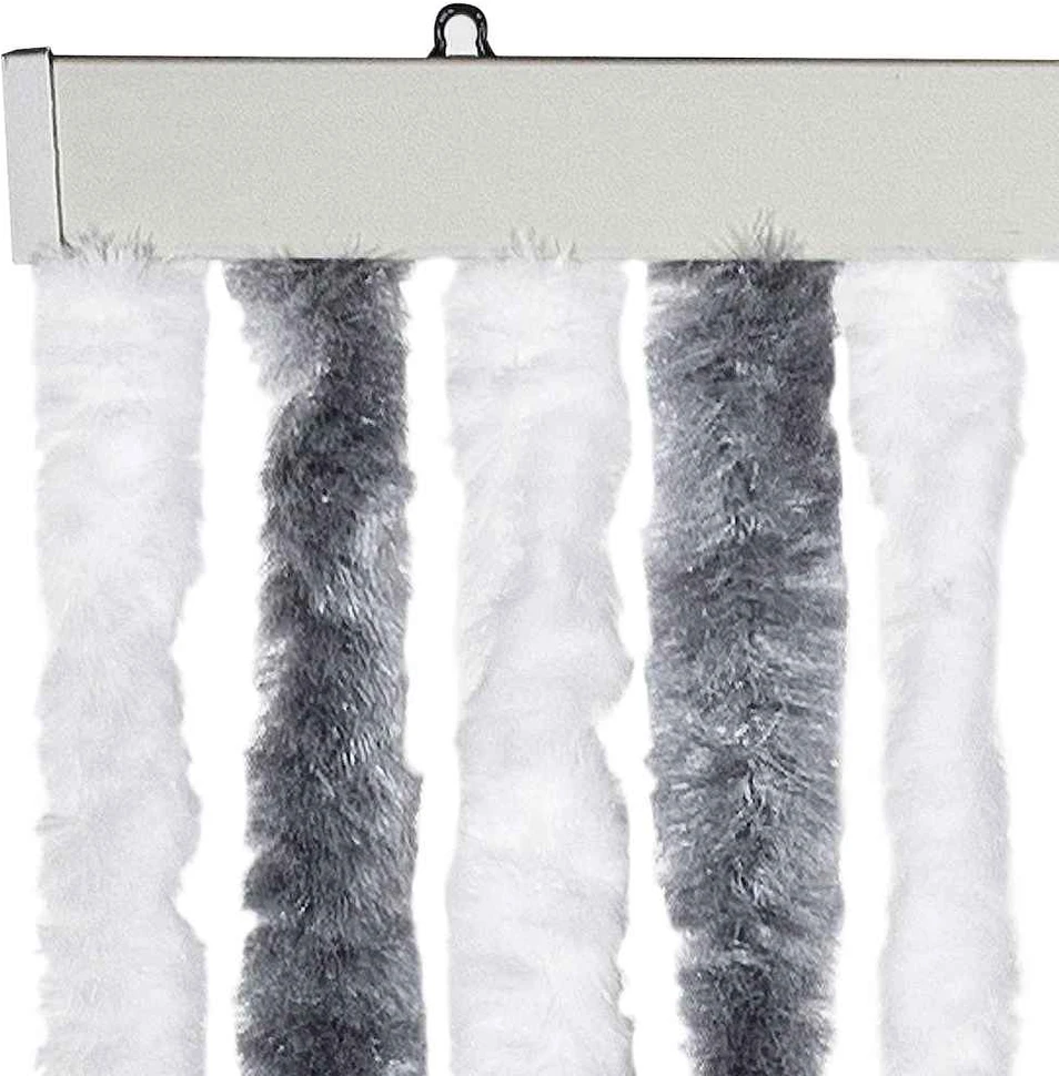 Užuolaida nuo vabzdžių, pilka ir balta, 56x200cm, šenilis