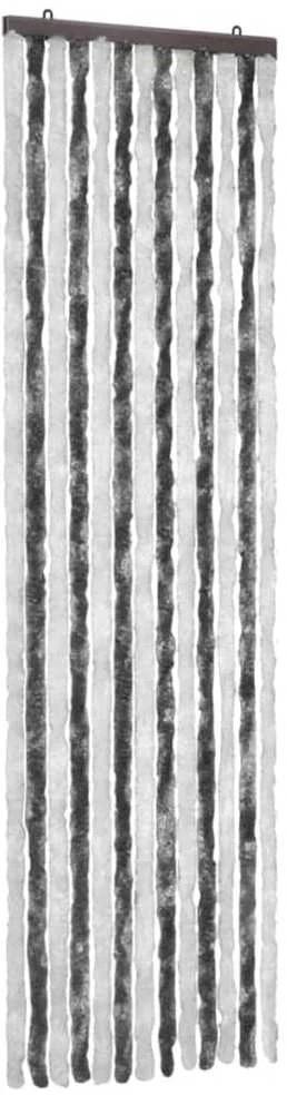 Užuolaida nuo vabzdžių, pilka ir balta, 56x185 cm, šenilis