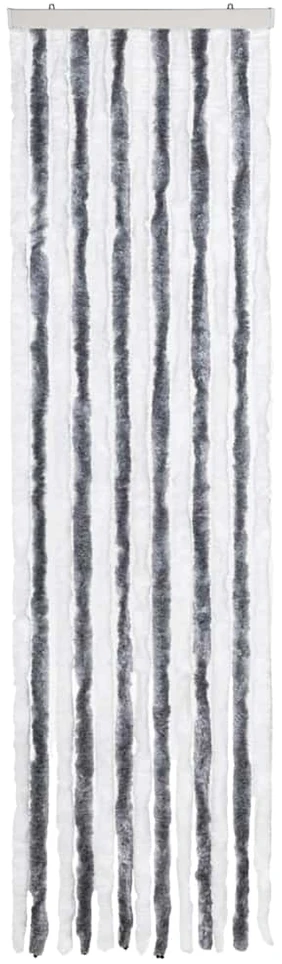 Užuolaida nuo vabzdžių, pilka ir balta, 56x200cm, šenilis