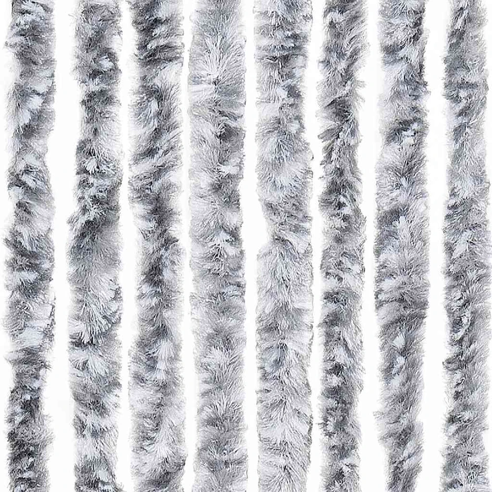 Užuolaida nuo vabzdžių, pilka ir balta, 100x220 cm, šenilis