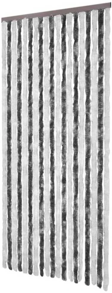 Užuolaida nuo vabzdžių, pilka ir balta, 118x220cm, šenilis