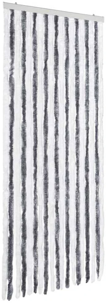 Užuolaida nuo vabzdžių, pilka ir balta, 56x200cm, šenilis