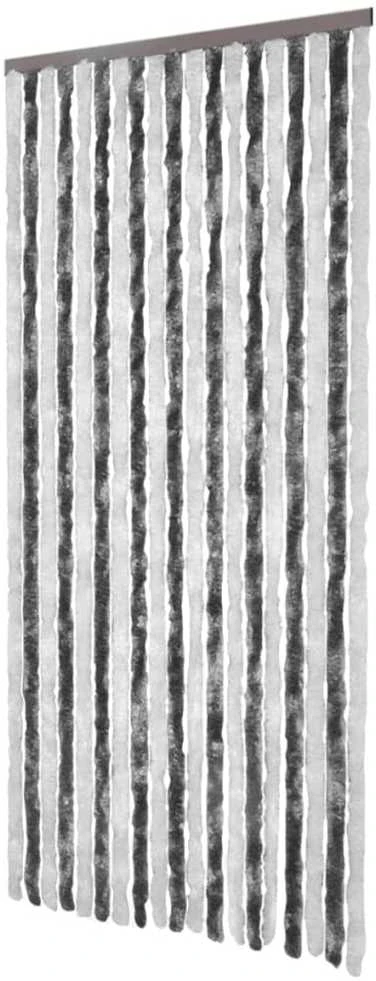 Užuolaida nuo vabzdžių, pilka ir balta, 90x200cm, šenilis