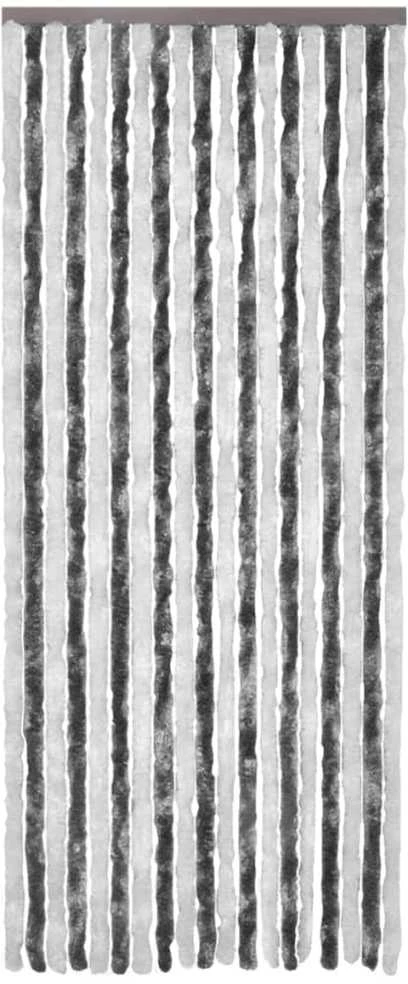 Užuolaida nuo vabzdžių, pilka ir balta, 90x200cm, šenilis