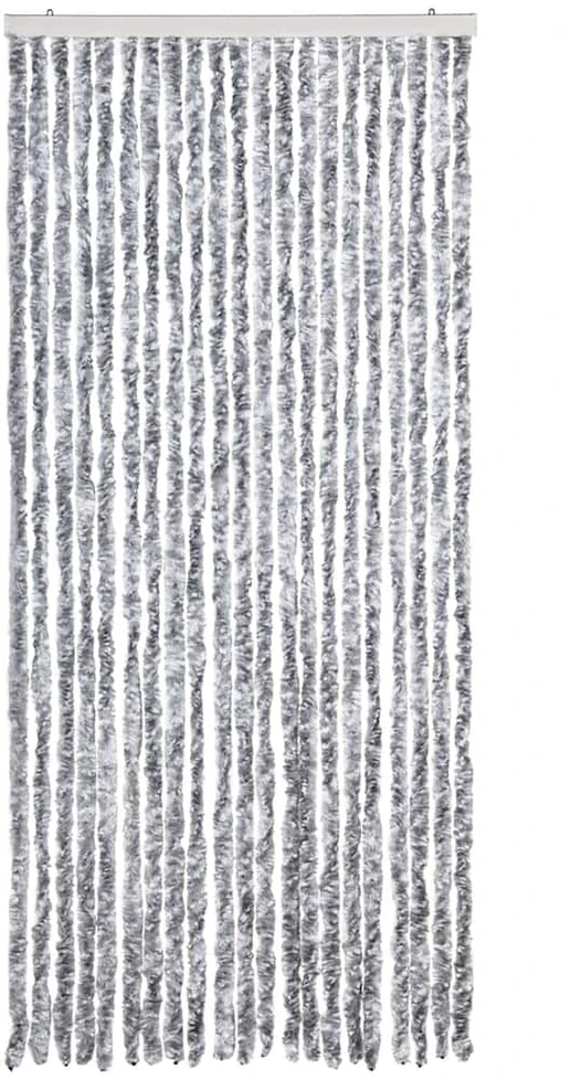 Užuolaida nuo vabzdžių, pilka ir balta, 90x220 cm, šenilis