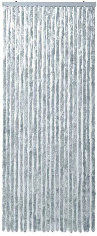 Užuolaida nuo vabzdžių, pilka ir balta, 90x220 cm, šenilis