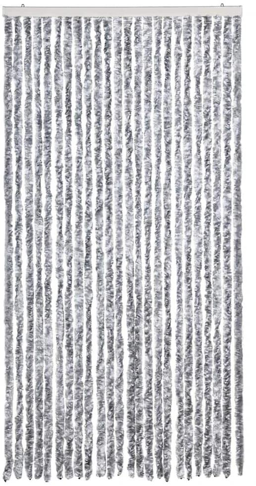 Užuolaida nuo vabzdžių, pilka ir balta, 100x220 cm, šenilis