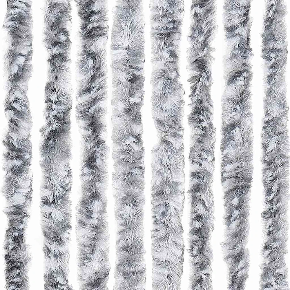 Užuolaida nuo vabzdžių, pilka ir balta, 90x220 cm, šenilis