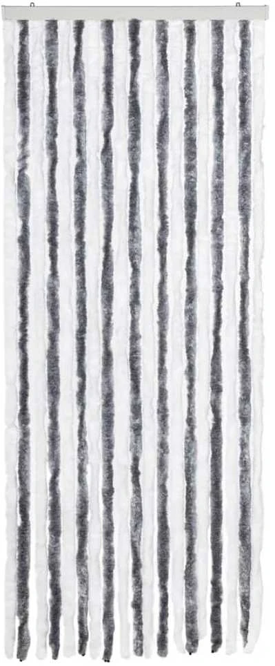 Užuolaida nuo vabzdžių, pilka ir balta, 56x185 cm, šenilis