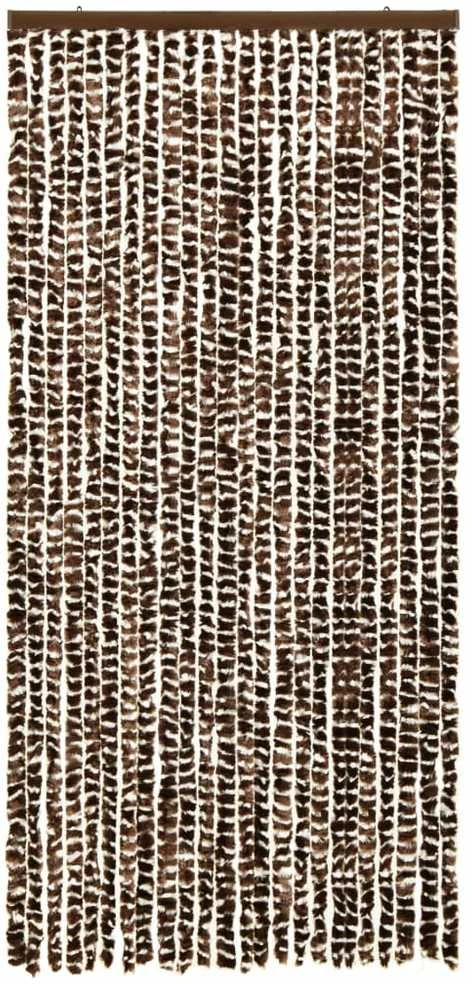 Užuolaida nuo vabzdžių, ruda ir balta, 100x220cm, šenilis