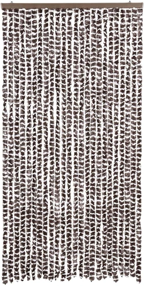 Užuolaida nuo vabzdžių, ruda ir balta, 100x220cm, šenilis