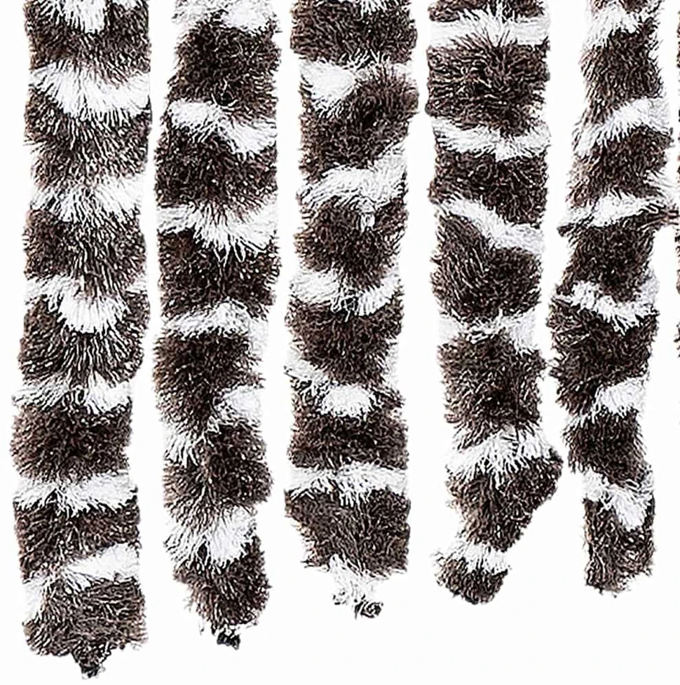 Užuolaida nuo vabzdžių, ruda ir balta, 100x220cm, šenilis