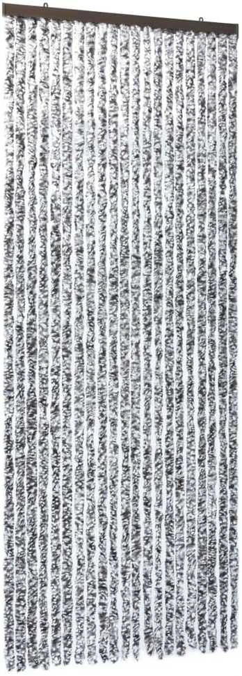 Užuolaida nuo vabzdžių, ruda ir kreminė, 90x220 cm, šenilis