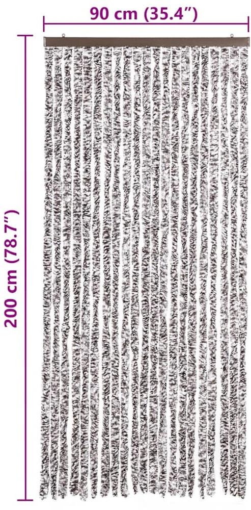 Užuolaida nuo vabzdžių, ruda ir smėlio, 90x200cm, šenilis