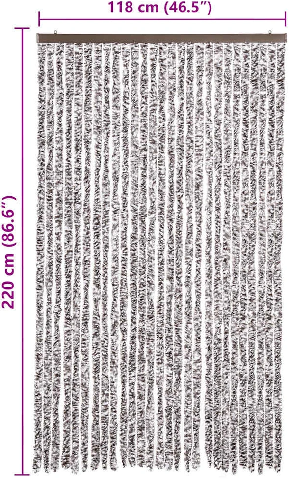 Užuolaida nuo vabzdžių, ruda ir smėlio, 118x220cm, šenilis