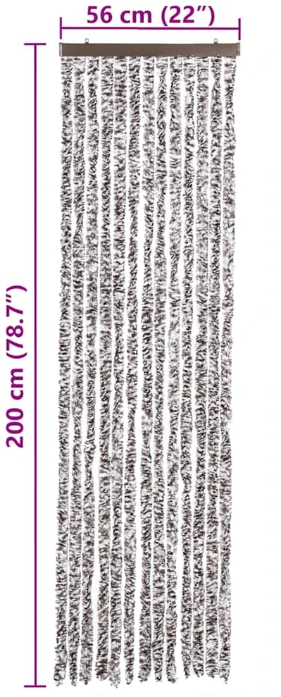Užuolaida nuo vabzdžių, ruda ir smėlio, 56x200cm, šenilis
