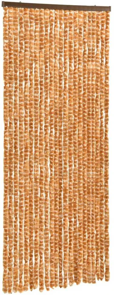 Užuolaida nuo vabzdžių, rusva ir balta, 90x220 cm, šenilis