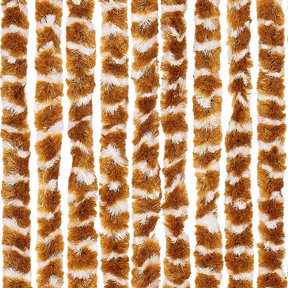 Užuolaida nuo vabzdžių, rusva ir balta, 90x220 cm, šenilis
