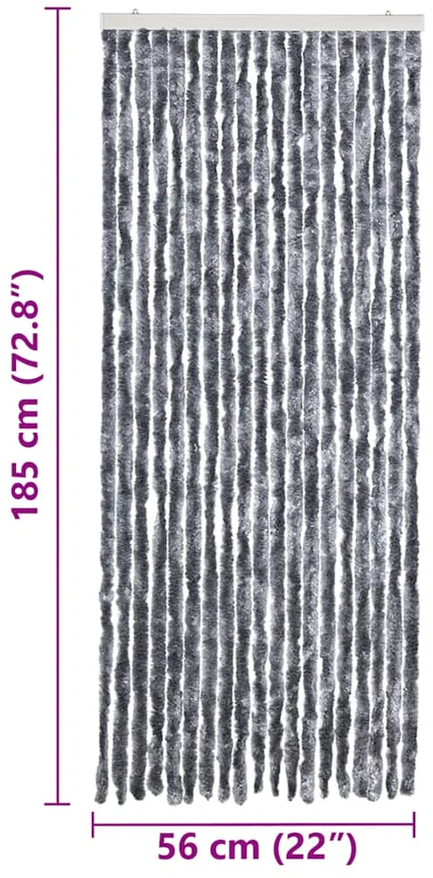 Užuolaida nuo vabzdžių, sidabrinės sp., 56x185cm, šenilis