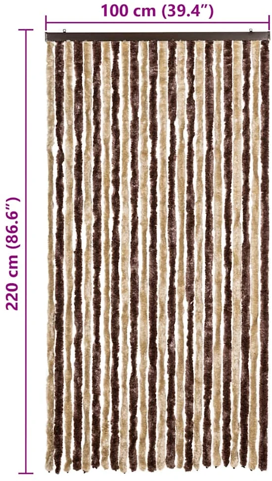 Užuolaida nuo vabzdžių, smėl. ir švies. rud. 100x220 cm šenilis