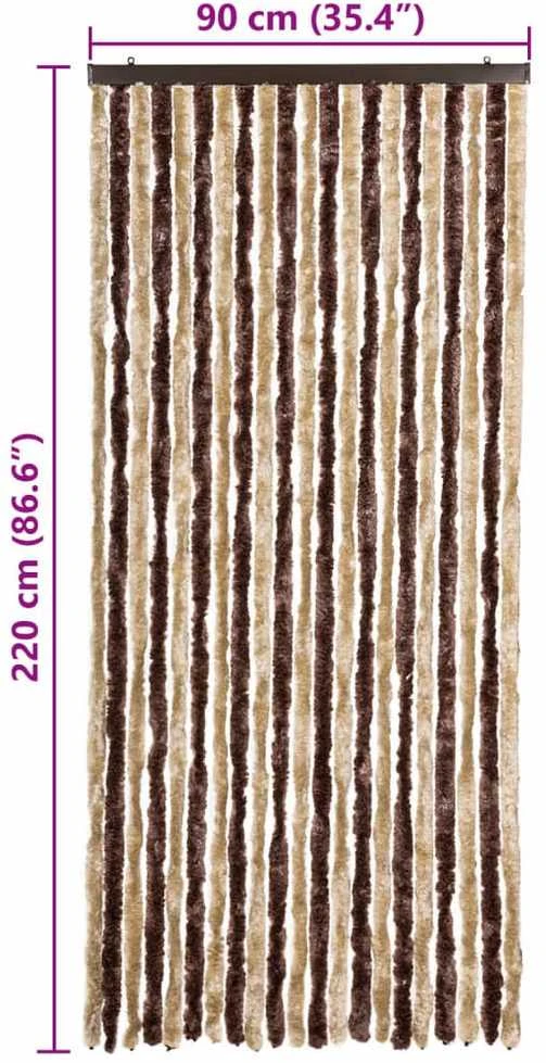 Užuolaida nuo vabzdžių, smėl. ir švies. rud., 90x220 cm šenilis