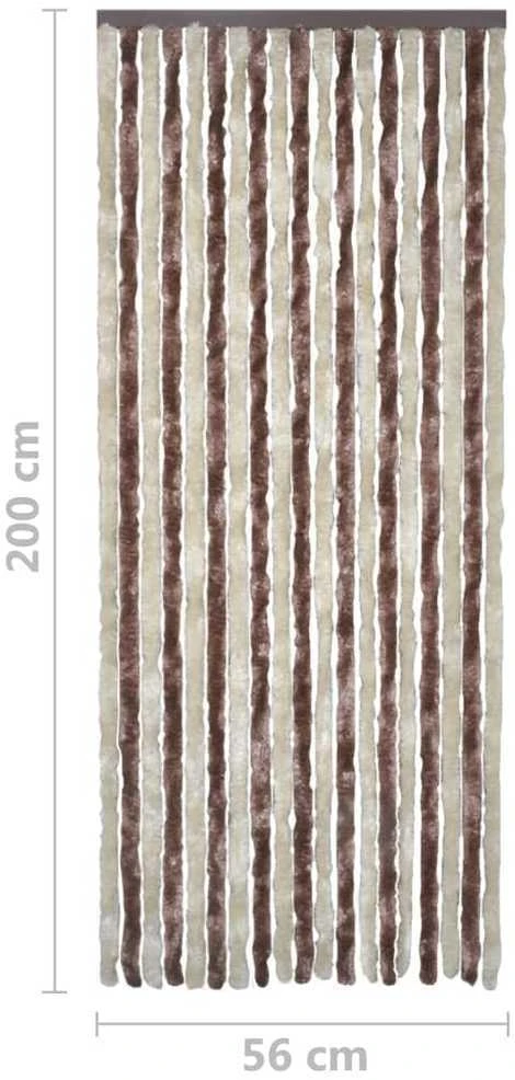 Užuolaida nuo vabzdžių, smėlio ir ruda, 56x200cm šenilis