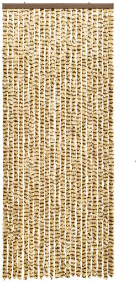 Užuolaida nuo vabzdžių, smėlio ir ruda, 56x185cm šenilis