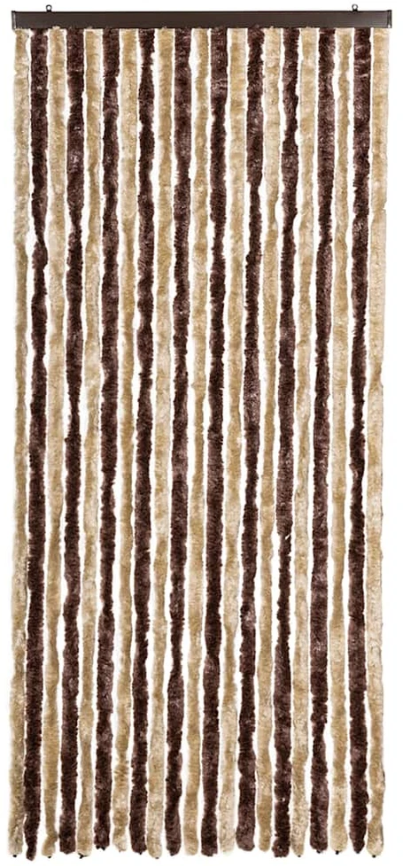 Užuolaida nuo vabzdžių, smėlio ir ruda, 90x200cm šenilis