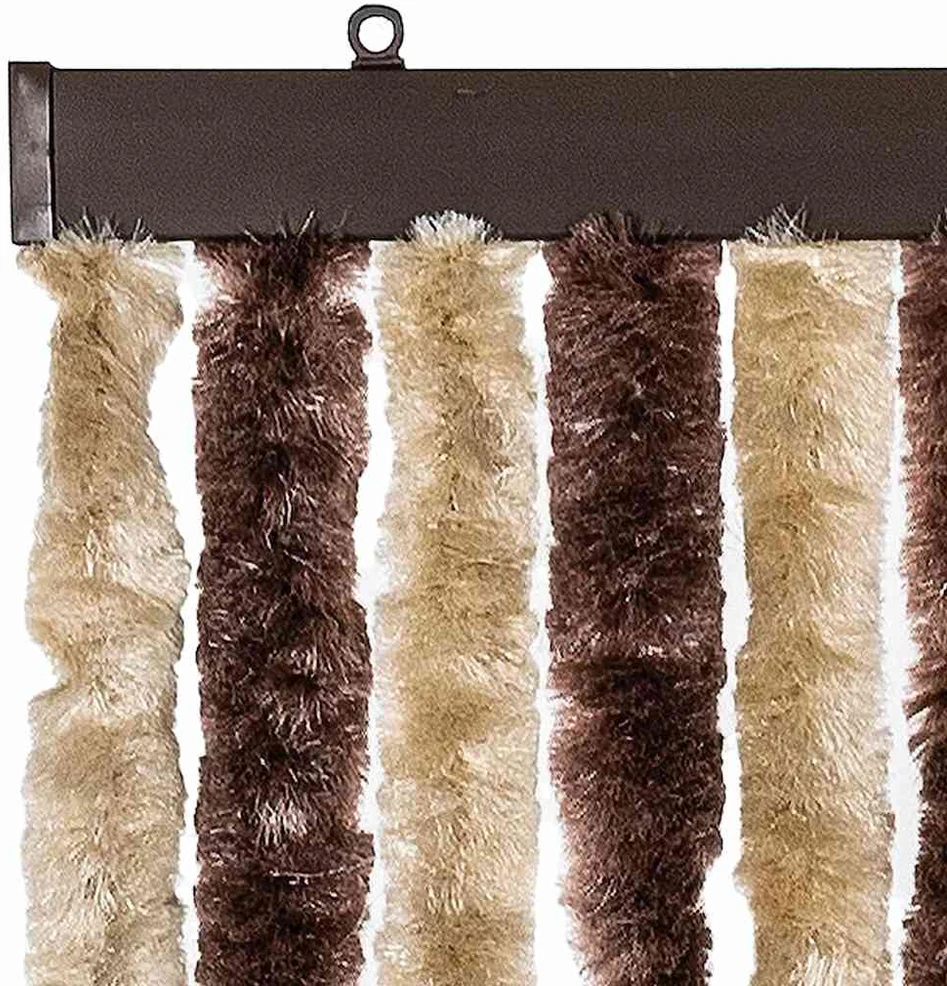 Užuolaida nuo vabzdžių, smėlio ir ruda, 118x220cm šenilis