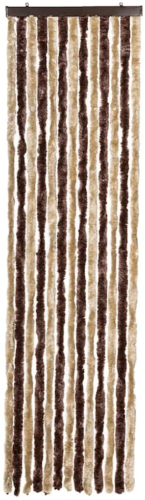 Užuolaida nuo vabzdžių, smėlio ir ruda, 56x200cm šenilis